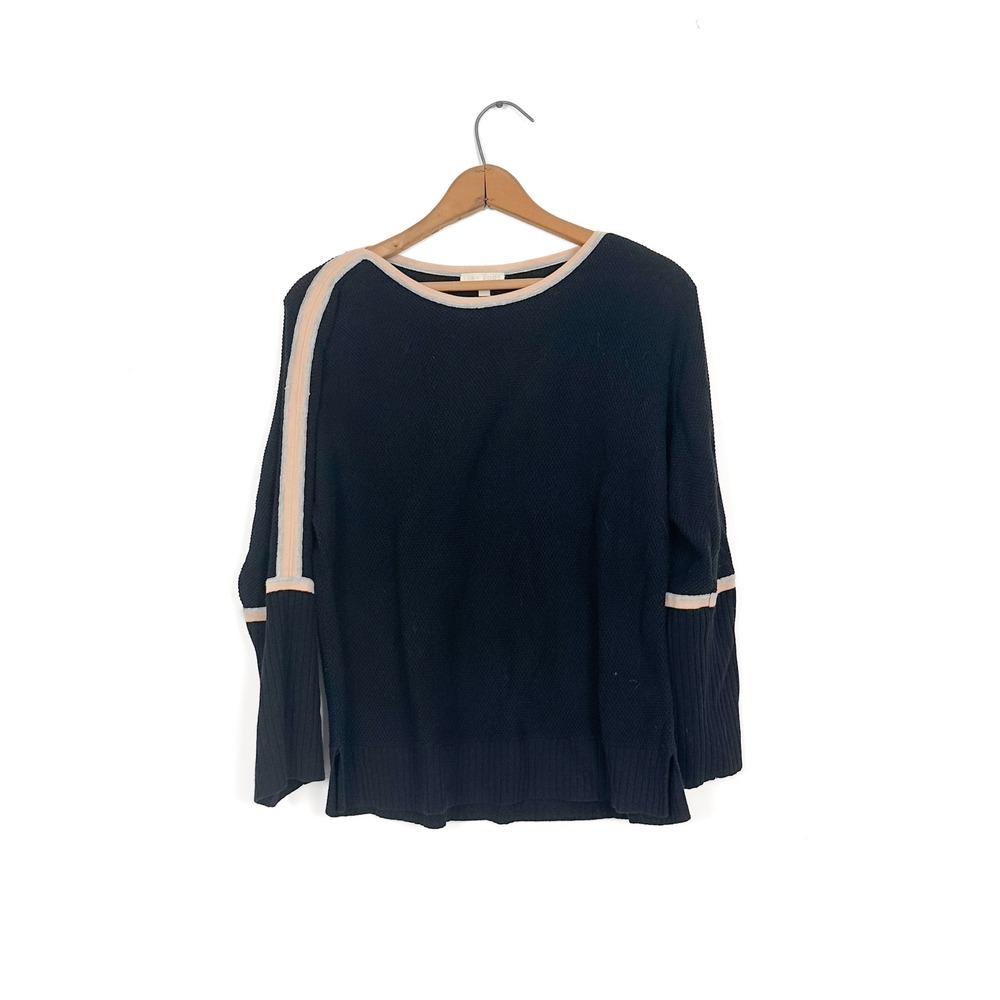 Lisa Todd Waffle Knit Fisherman 3/4 Sleeve Wide Cotton Sweater‎ - Small